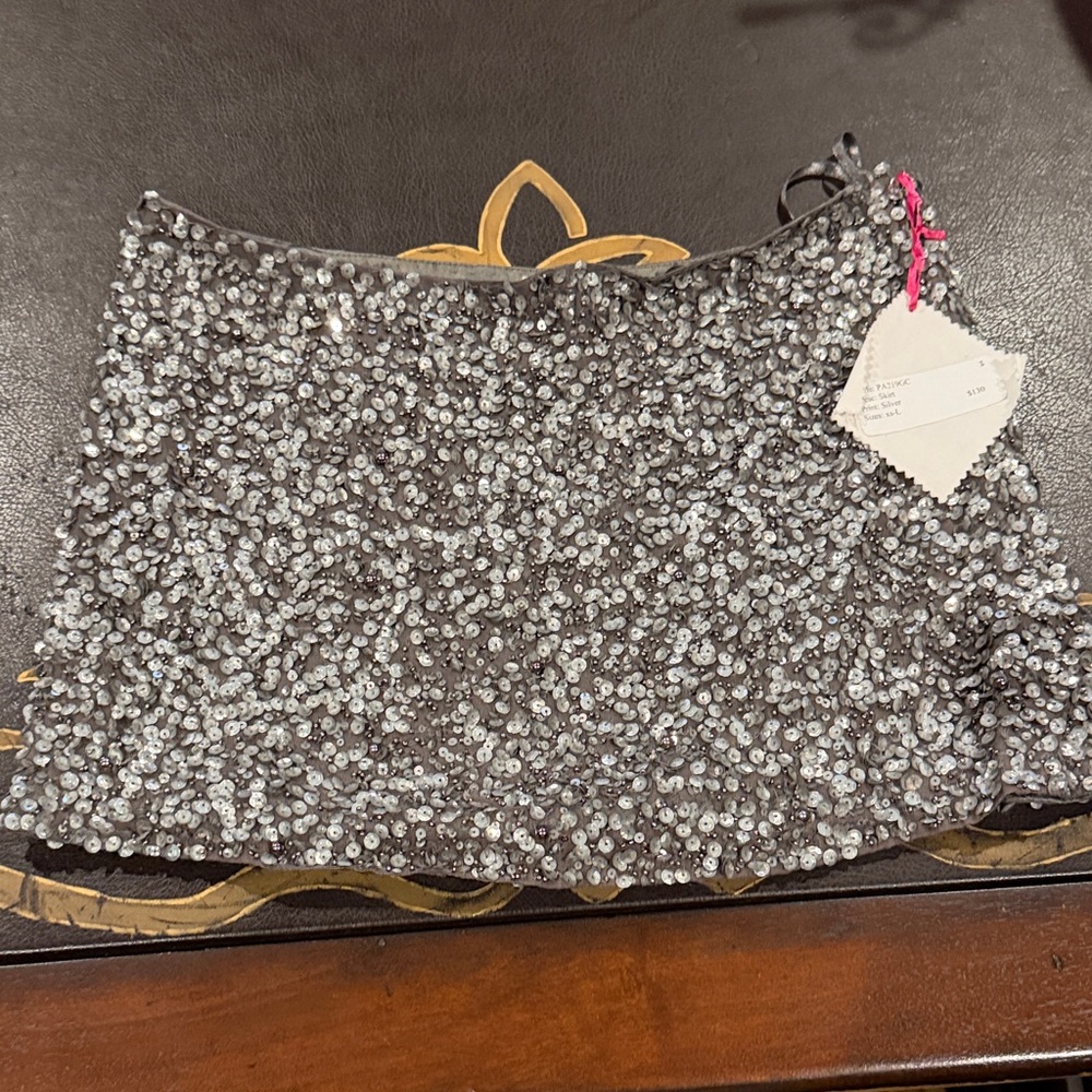 Parker Size Small Silver Sequin Mini Skirt